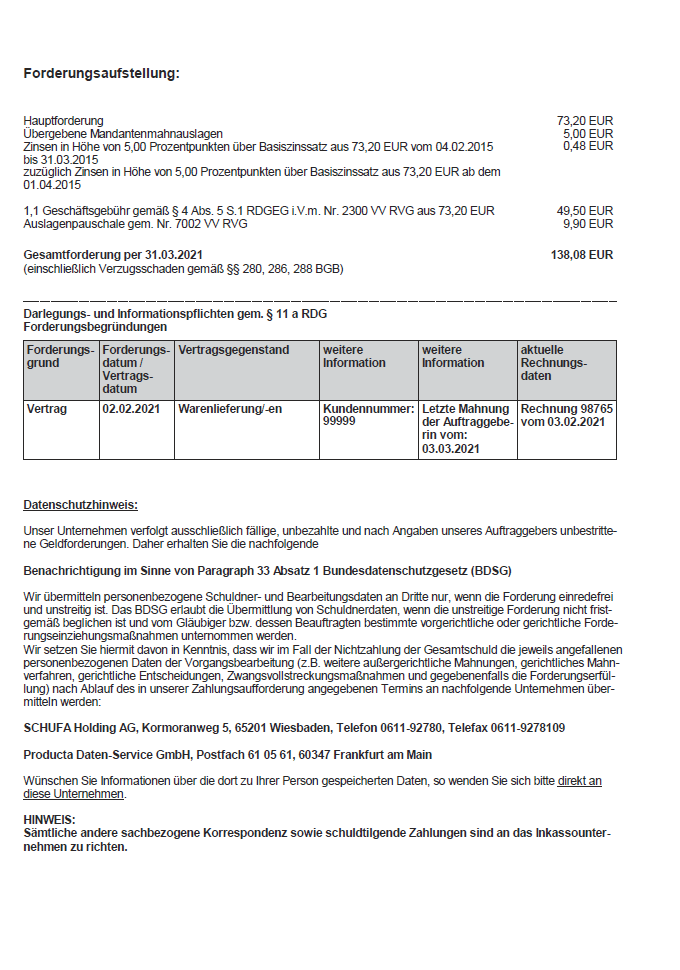 2. Mahnung Kredit Muster