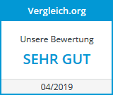 Auszeichnung 2018 mit Note 1,4 bei vergleich.org