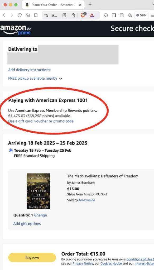 American Express Punkte bei Amazon einlösen