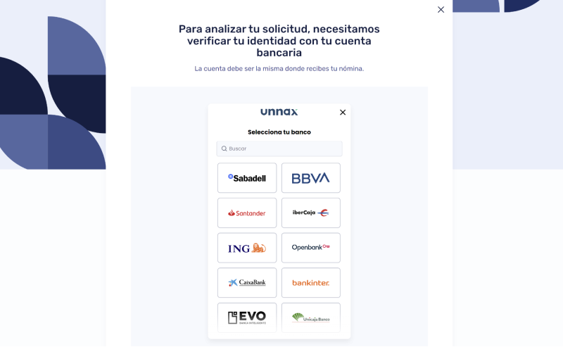 Proceso de solicitud de Pareto: Conecta tu banca online