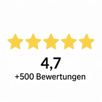Google 4,7 Sterne aus über 500 Bewertungen