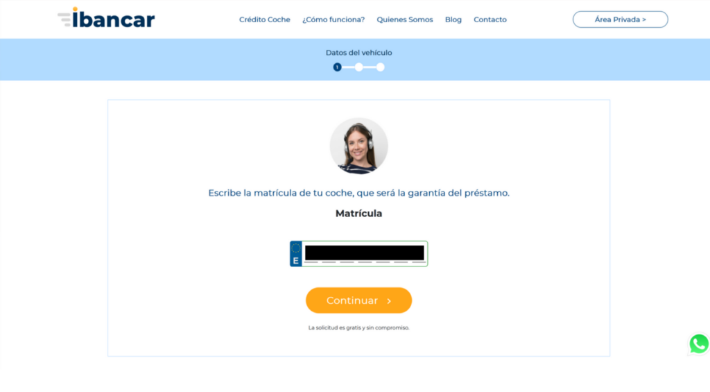 ibancar datos del vehiculo