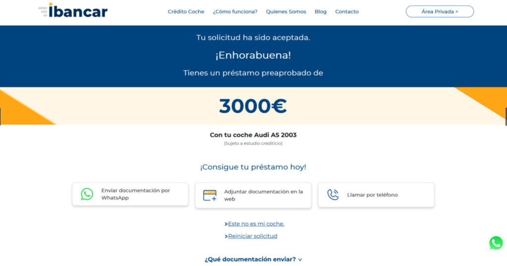 Ibancar: Tu solicitud ha sido preaprobada