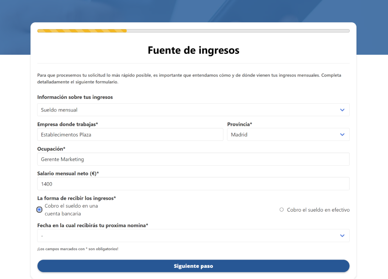 Como pedir un crédito con Movinero: Confirma tus Ingresos