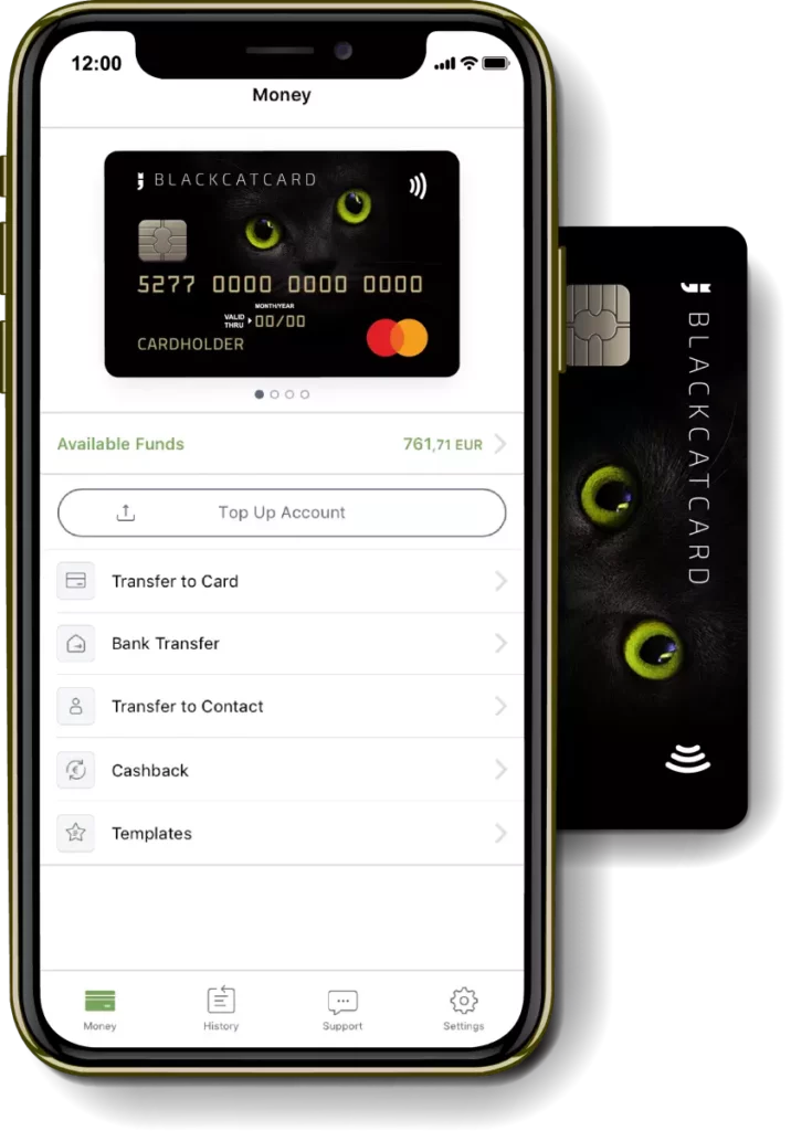 Blackcatcard App Screenshot