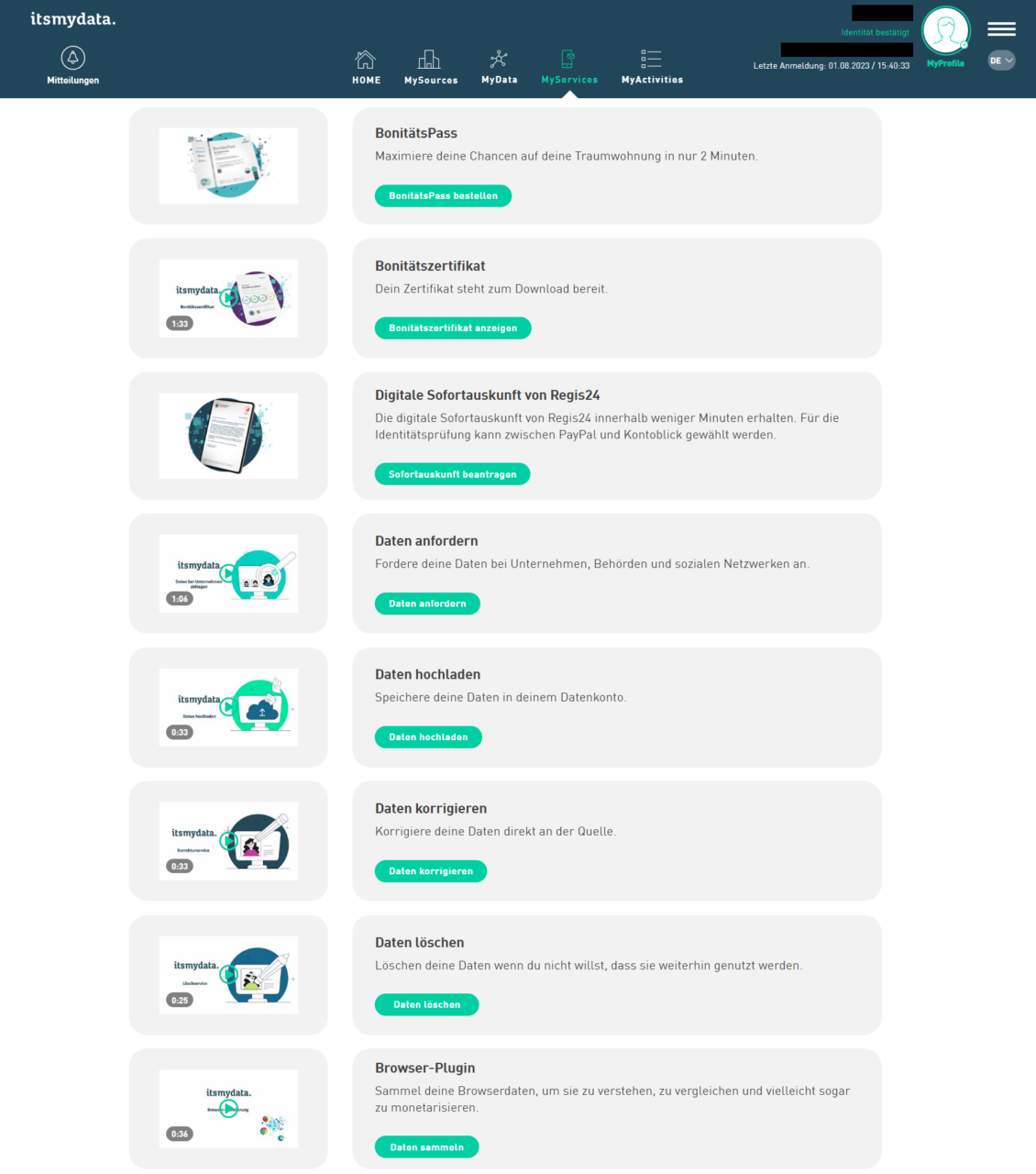 itsmydata Erfahrungen alle Funktionen und Services