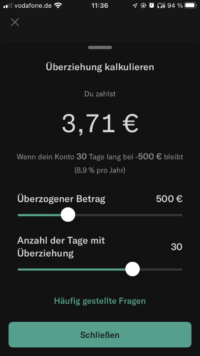 Überziehung in der N26 App kalkulieren