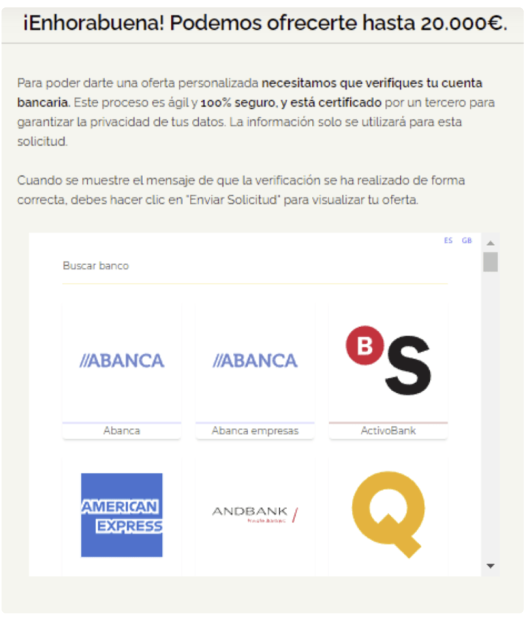 Solicitud Préstamo TF Bank: Conecta tu banca online