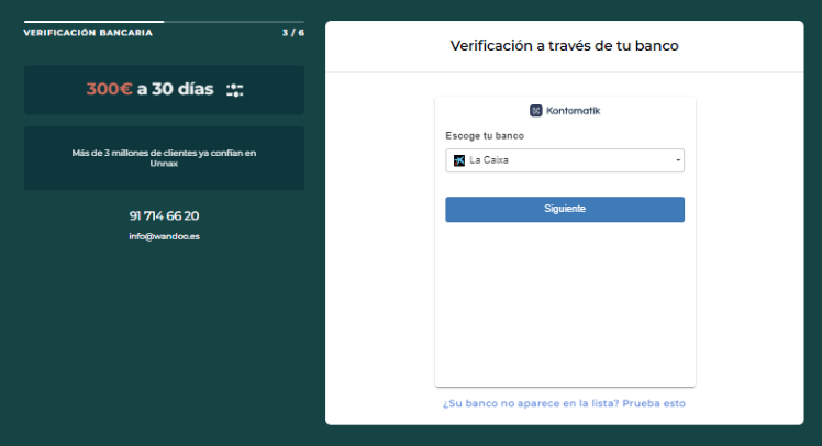 Wandoo Verificación Kontomatik